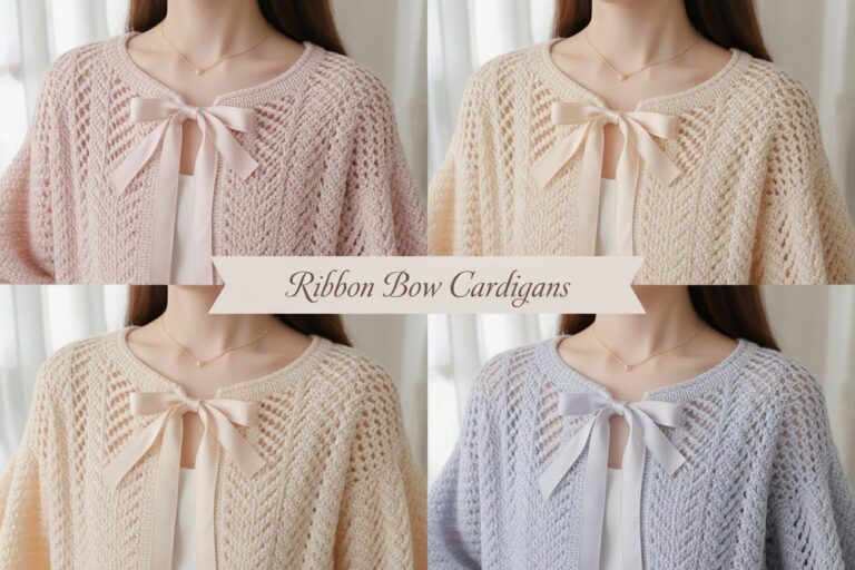 8 Crochet Ribbon Bow Cardigan Ideas